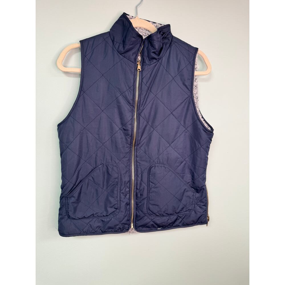 EUC! Women's Quilted Fleece Lined Vest - Navy - Large